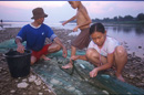 Fishing on the banks of the Mekong, Mekong river, VIENTIANE