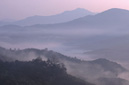 Misty hills at dusk Muang Sing District, LUANG NAM THA