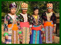 Hmong girls in traditional dress