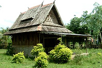Wooden temple in Kiet Ngong Village