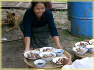 Dining trays in Ban Nakhangxang