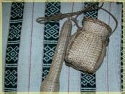 mini fish trap and fish basket, on natural dyed cloth Ban Konglo - Natan